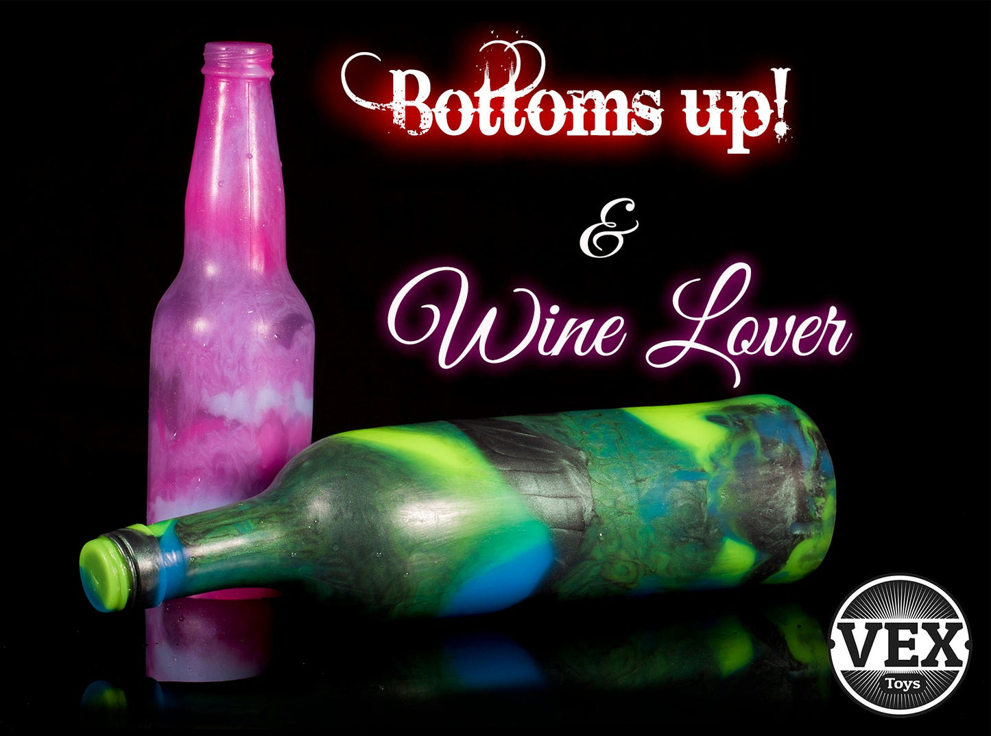 Wine Bottle Sex Toy. Large Platinum Silicone Sex Toy WINE LOVER