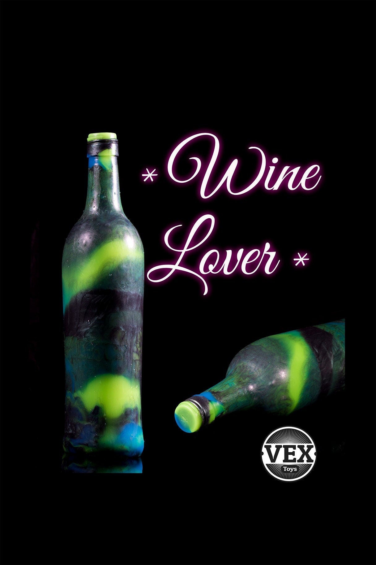 Wine Bottle Sex Toy. Large Platinum Silicone Sex Toy WINE LOVER