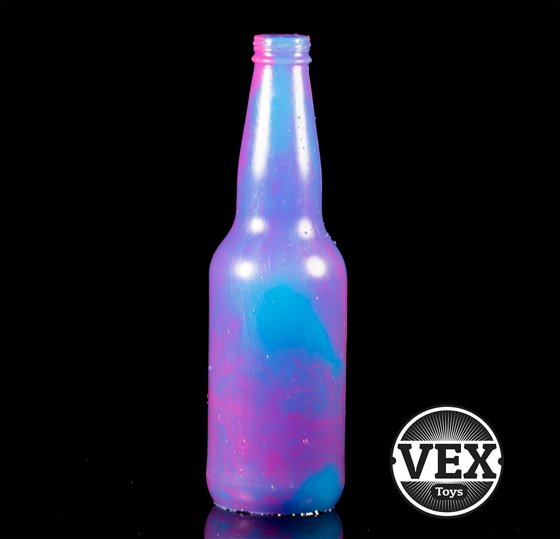 Beer Bottle Sex Toy Platinum Silicone BOTTOMS UP