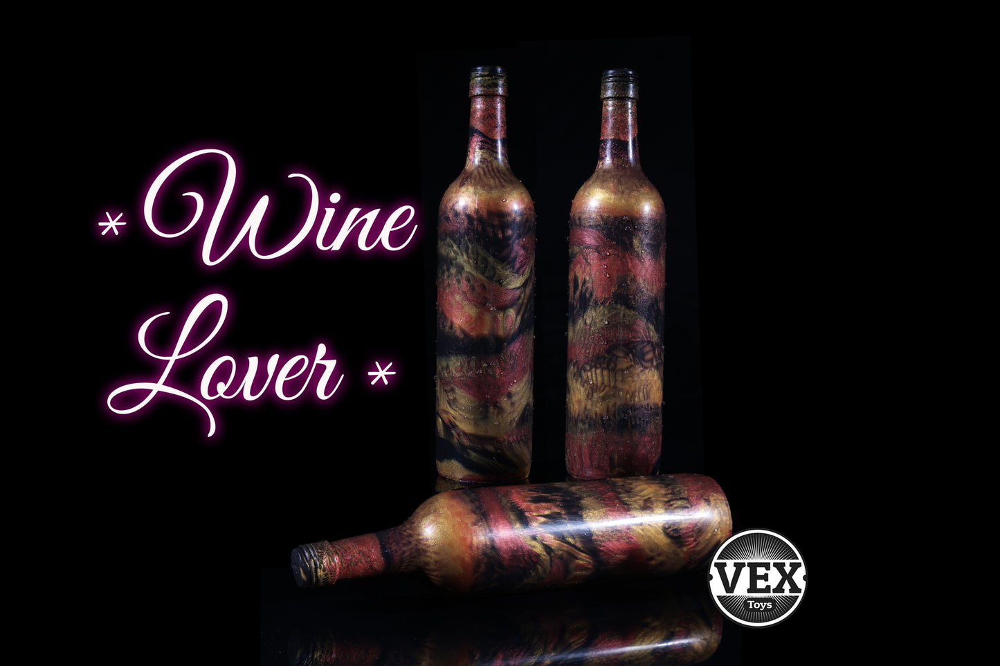 Wine Bottle Sex Toy. Large Platinum Silicone Sex Toy WINE LOVER